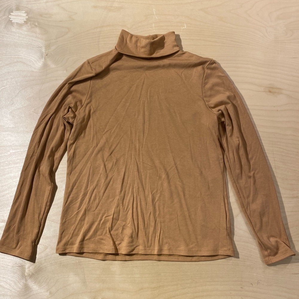 Jones New York Tan Turtleneck Top Large (QL)